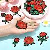 22Pcs Rose Flower Polyester Computerized Embroidery Cloth Iron on Sew on Patches PATC-CJZ0001-01-4