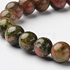 Natural Unakite Round Bead Stretch Bracelets BJEW-L594-A02-2