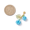 Glass Seed Beaded Berries & Leaf Pendants PALLOY-MZ01114-04-2