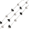 Black Glass Faceted Triangle Beaded Chains CHS-B004-03P-1