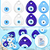 16Pcs 4 Colors Handmade Lampwork Evil Eye Pendants LAMP-FS0001-69-3