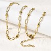304 Stainless Steel Heart Link Chain Necklaces for Women NJEW-A046-02B-G-3