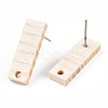Ash Wood Stud Earring Findings EJEW-N017-011U-3