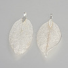 Electroplated Natural Leaf Big Pendants X-IFIN-Q119-03A-2