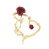 Alloy Rose Flower Stud Earrings EJEW-C058-01LG-2