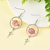 Natural Green Jade & Alloy Pendant Dangle Earrings EJEW-TA00818-03-1