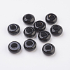 Randomly Mixed Natural Dyed & Heated Black Agate and Banded Agate European Beads G-G740-12x6mm-12-1