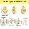 20Pcs 5 Styles Alloy Pandants FIND-SC0017-34-2
