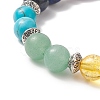 Natural & Synthetic Mixed Gemstone Beaded Stretch Bracelet BJEW-JB09256-3