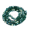 AB Color Plated Transparent Glass Rondelle Beads Strands EGLA-T029-4mm-10F-2