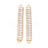 Brass Clear Cubic Zirconia Links Connectors ZIRC-G170-24G-1