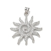 Brass Clear Cubic Zirconia Pendants KK-E796-07P-1