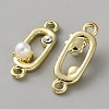 Alloy Crystal Rhinestone & White Plastic Pearl Link sConnector Charms FIND-WH0365-083G-02-2