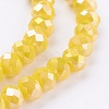 Electroplate Glass Bead Strands X-GLAA-F001-6x4mm-11L-3