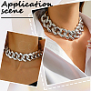 1Pc Aluminum Chunky Cuban Link Chain Choker Necklaces for Women NJEW-SP0001-11P-6