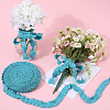 20 Yards Ruffled Polyester Elastic Lace Trim EW-WH0018-01C-4