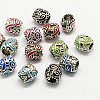 Alloy Awareness Ribbon Enamel European Beads MPDL-R036-18-1