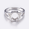 Adjustable Brass Solitaire Ring Settings KK-G330-09P-1