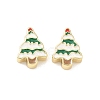 Christmas Brass Enamel Beads KK-I474-G22-1