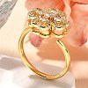 Flower Rotatable Finger Ring for Women RJEW-U035-01G-06-1