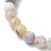 Natural African Opal Round Beaded Stretch Bracelets BJEW-JB09917-01-3