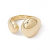 Rack Plating Brass Teardrop Open Cuff Ring for Women RJEW-B043-17-1