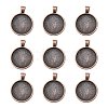 Tibetan Style Alloy Pendant Cabochon Settings LS-TIBE-R295-055R-FF-1