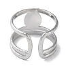 Non-Tarnish 304 Stainless Steel Open Cuff Ring Components X-STAS-Q308-06P-3