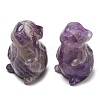 Natural Amethyst Carved Healing Mouse Figurines DJEW-D012-02A-1