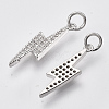 Brass Micro Pave Cubic Zirconia Pendants KK-N227-11P-1