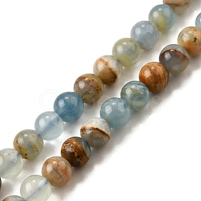 Natural Blue Calcite Beads Strands G-H312-C02-8mm-1