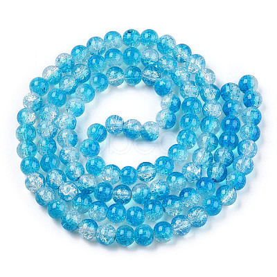 Transparent Crackle Baking Paint Glass Beads Strands DGLA-T003-01C-05-1
