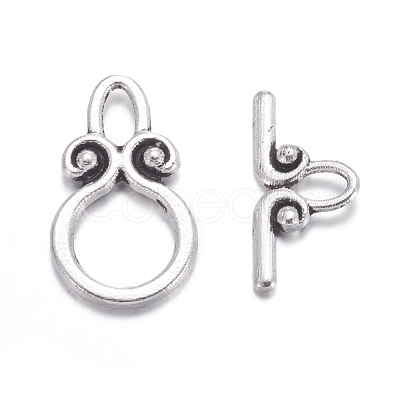 Ring Tibetan Style Alloy Toggle Clasps A1011Y-1