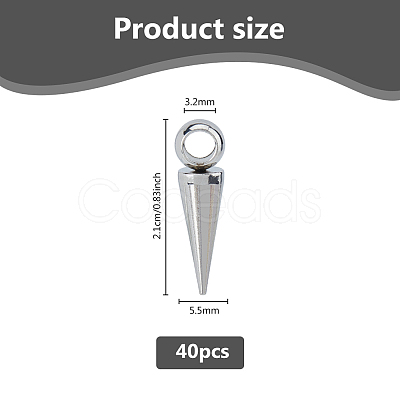 40Pcs 201 Stainless Steel Pendants STAS-DC0016-82-1