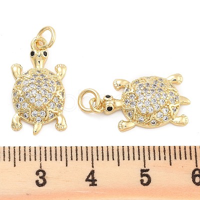 Brass Pave Clear Cubic Zirconia Pendants KK-U009-12F-G-1
