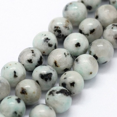 Natural Sesame Jasper/Kiwi Jasper Beads Strands X-G-I199-29-8mm-1