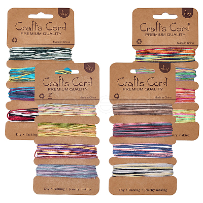 4Pcs 4 Colors Segment Dyed Jute Cord OCOR-SC0001-14-1