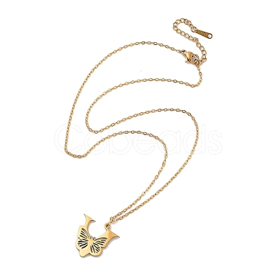 PVD Vacuum Plating 201 Stainless Steel Necklaces NJEW-R267-01V-G-1
