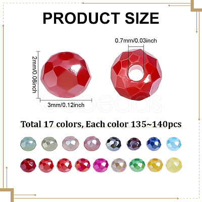 17 Strands 17 Colors Baking Electroplate Glass Beads Strands DGLA-ME0001-17-1