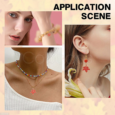 SUNNYCLUE 60Pcs Autumn Theme Rack Plating Alloy Enamel Pendants ENAM-SC0003-37-1