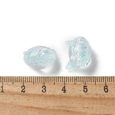 Handmade Foil Lampwork Beads Strands FOIL-Z001-04B-1