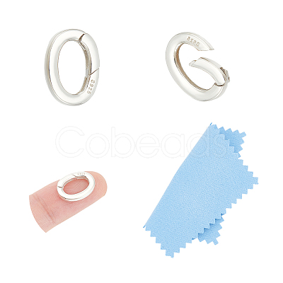2Pcs Oval Spring Gate Rings FIND-UN0003-34A-1