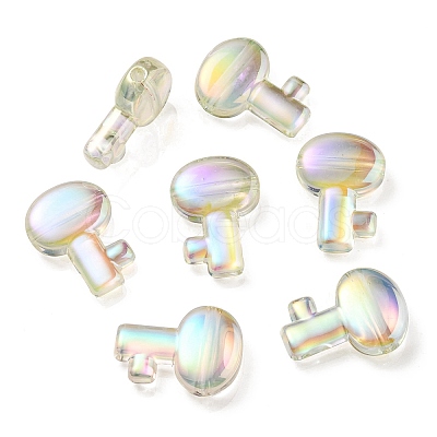 UV Plating Rainbow Iridescent Transparent Acrylic Beads OACR-C007-05-1