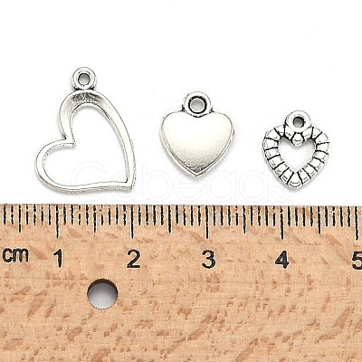 Mixed Tibetan Style Alloy Heart Pendants TIBEP-X0004-01-AS-1