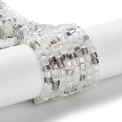 Gradient Color Electroplate Glass Bead Strands GLAA-E042-05-B02-1