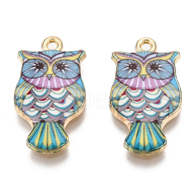 Rack Plating Alloy Enamel Pendants LS-ENAM-N055-176C-1