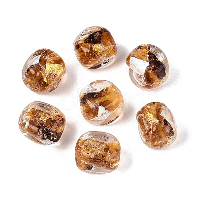 Handmade Gold & Silver Foil Glass Beads FOIL-Q003-01I-1