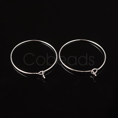 Silver Color Plated Brass Earring Hoops X-EC067-2S-1