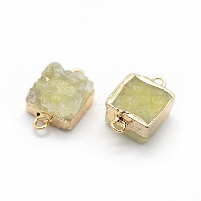 Natural Druzy Quartz Links connectors G-P396-11G-06-1