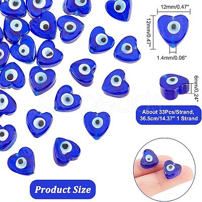 Nbeads Handmade Evil Eye Lampwork Beads Strands LAMP-NB0001-63-1